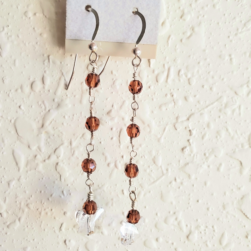 Handmade Swarovski crystal in sterling silver earr